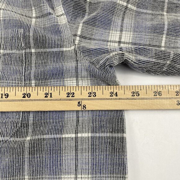 Orvis Button Down Corduroy Shirt Men’s L Blue Plaid Classic Cotton - Picture 4 of 10